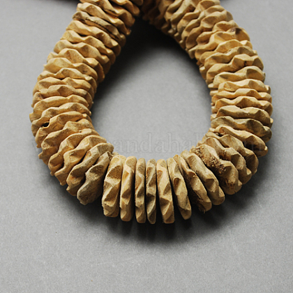 Coconut Beads Strands Carve Natural Flower Wheat about 25mm in diameter 2~4mm thick hole: 2mm 120pcs/strand 15.5 inch