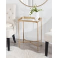 thumbnail image 6 of Kate and Laurel Celia Modern Mirrored Tray Side Table, 18 x 12 x 26, Gold, Foldable Rectangular End Table for Storage and Display, 6 of 7