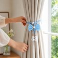 thumbnail image 4 of COM1950s Curtain Tiebacks with Bow and Bead Accents, Decorative Curtain Holdbacks for Window, Adjustable Tie Backs for Living Room, Bedroom, 4 of 7
