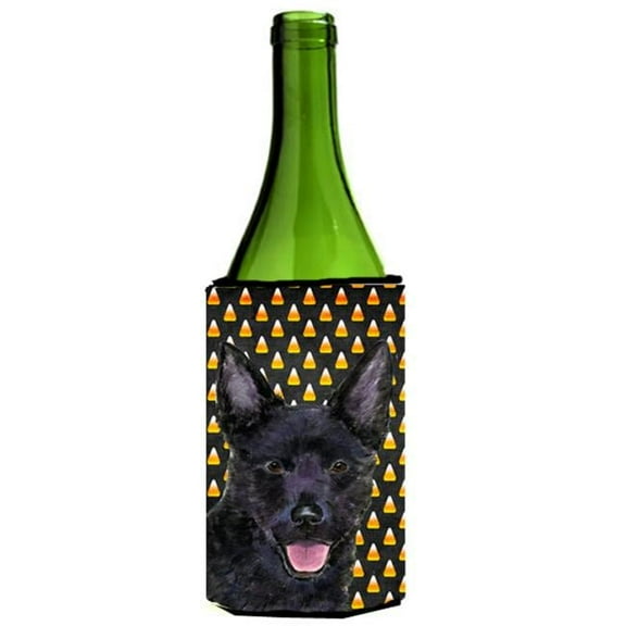 Australian Kelpie Candy Corn Halloween Portrait Wine bottle sleeve Hugger - 24 Oz.