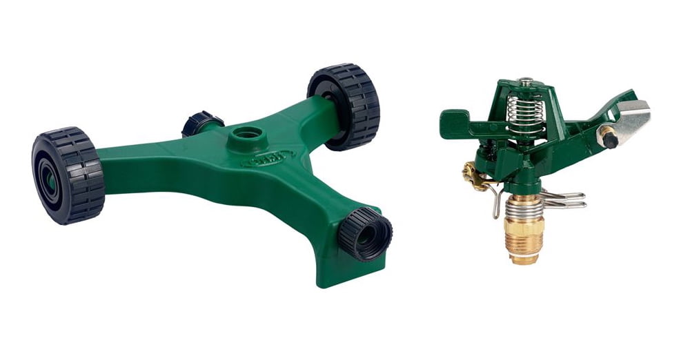 Orbit Zinc Impact Sprinkler and Plastic Wheel Base with Quick Connect
