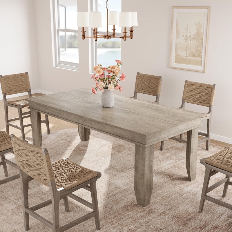 TROPOW Farmhouse Dining Table for 6-8 People, 71 in Long Kitchen Tables with Wooden Sturdy Frame, 6 ft Large Rectangular Dinner Table for Dining Room, Kitchen