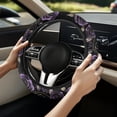thumbnail image 5 of Yuyamidu Purple Rose Steering Wheel Cover for Car Sedan Auto Soft Flannel Automotive Steering Wheel Protector 15 Inch Thick Steering Wheel Accessories, 5 of 7