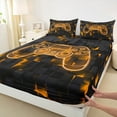 thumbnail image 3 of jejeloiu Console Gaming Gamer Twin Sheet Sets,Modern Video Game Twin Fitted Sheet,Orange Neon Gamepad Flat Sheet For Boys,Breathable Home Decor,3-Piece, 3 of 7