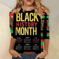 thumbnail image 4 of Tbopshirt Black History Womens Graphic T Shirts 3/4 Sleeve,Plus Size Summer Tops,Fashion Printing Casual Round-Neck Blouse,S-XXXL,Black History Month Gifts, 4 of 5