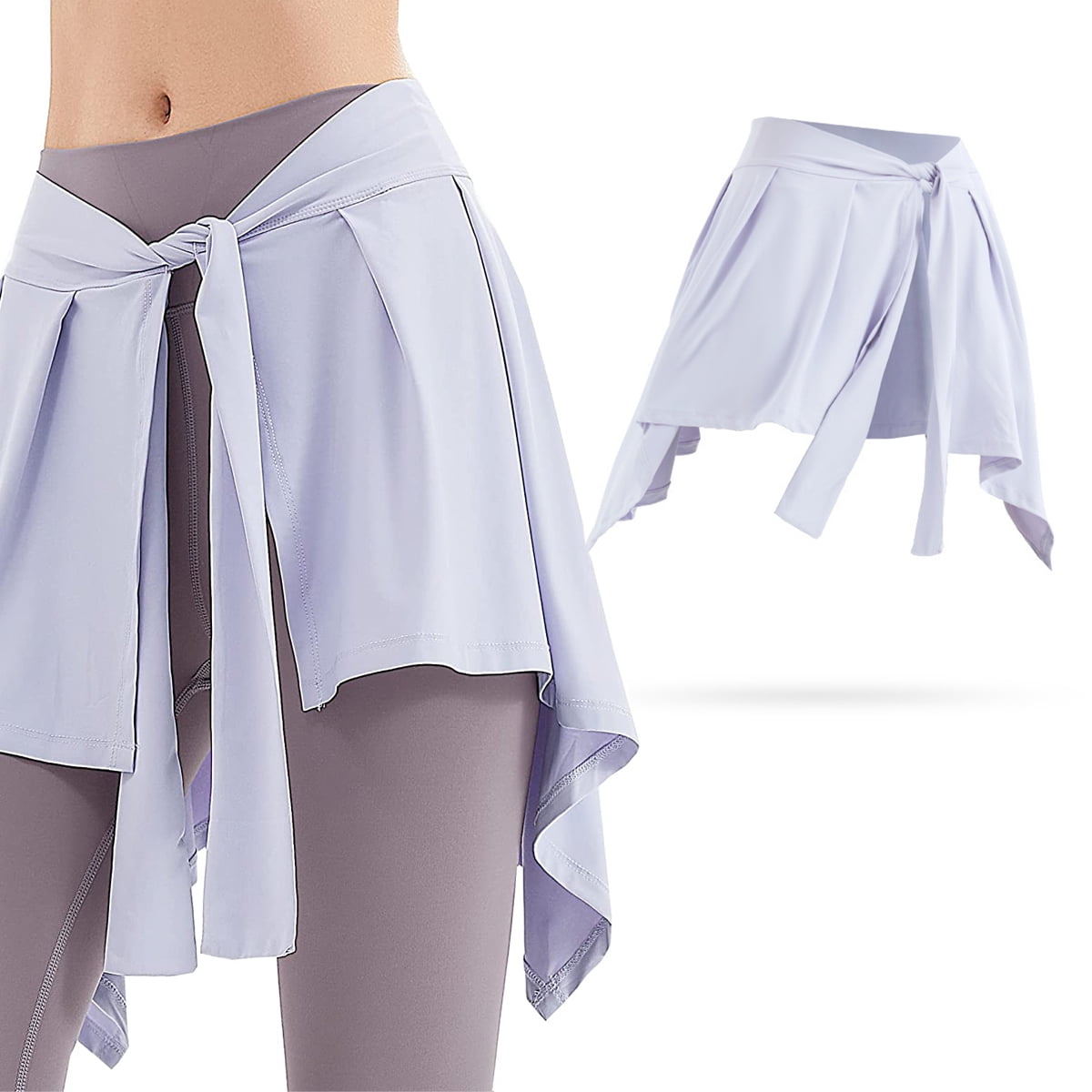 Women Tennis Self-Tie Athletic Yoga Skirt Long Strap Hip Covering ...