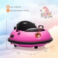 thumbnail image 3 of 12V Kids Electric Bumper Car with Remote Control - 360 Degree Spin Ride-on Toy with Joysticks & Music - Toddler Battery-Powered Ride-on for Boys & Girls - White, Blue & Pink, 3 of 8