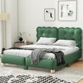 thumbnail image 6 of Queen Size Upholstered Platform Bed with Support Legs,Green, 6 of 9
