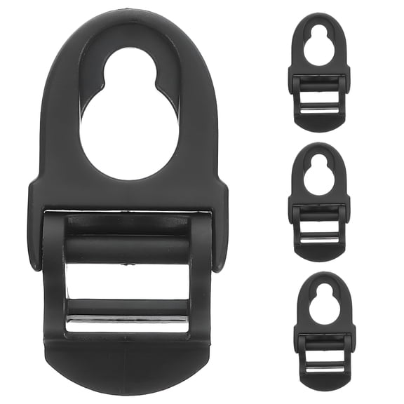 RIONIMA 4Pcs Kayak Seat Clips Replacement Parts, Durable Plastic Seat Straps Accessories for Canoe and Paddleboard, Black