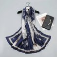 thumbnail image 3 of Paisley Print Satin Scarf, Lightweight Korean Silk Feel Wrap for Women,180*90cm,beige, 3 of 6