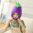 thumbnail image 4 of Cute Plush Cactus Eggplant Watermelon Sunflower Hat Scarf Cap Winter ski hat Full Headgear Novelty Party Dress up Cosplay Costume Plush Hat Sleeping Toy, 4 of 8