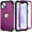 Purple, variant on Heavy Duty Case for iPhone 12 Mini, Rugged PC Back Hybrid Soft Silicone Inner Triple-Layers Shockproof Case with Magsafe Wireless Charging Hollow Logo Anti-Scratches Case, Rosegold