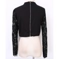 thumbnail image 3 of Mialoley Women Sexy Lace Patchwork Tops Long Sleeve Push Up See-through Crop Tops, 3 of 3