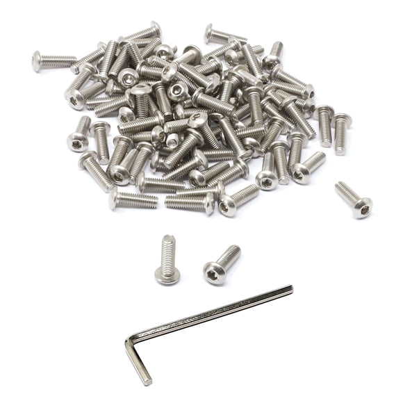 iexcell 100 piezas M3 x 10 acero inoxidable 304 hexagonal cabeza de botón tornillos kit paso de rosca 0,5 mm
