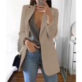 thumbnail image 2 of Chaqueta Blazer de Oficina de Trabajo con Solapa para Mujer Ropa de Abrigo Informal de Manga Larga Longitud de Cadera, 2 of 4
