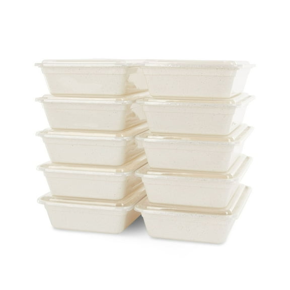 Simply Green 20-Piece Meal Prep Containers – 43 oz, Single Compartment, BPA-Free, Eco-Friendly, Microwave, Freezer & Dishwasher Safe