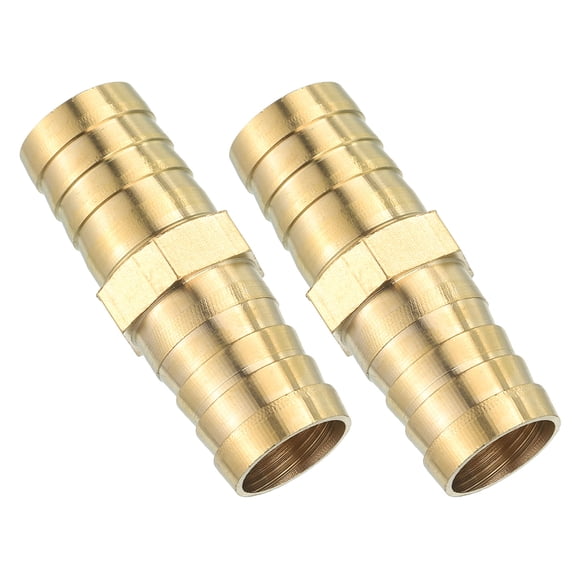 2 Pack Brass Hose Barb Fitting Straight Connector Coupler, 3/4" ID Brass Fitting Air Hose Fittings for Connecting Water Fuel Air, Oil Hoses