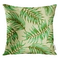 thumbnail image 1 of RYLABLUE Watercolor Leaf Exotic Pattern Tropical Leaves on Beige Colorful Palm Throw Pillowcase Cushion Case Cover, 1 of 1
