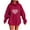 Wine-1, variant on ShiShine Hoodies for Women Long Sleeve Love Printed Oversized Sweatshirts Drawstring Loose Fit Pullover Tops with Pocket