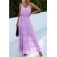 thumbnail image 2 of Vestido PRETTYGARDEN Maxi Morado Claro con Tirantes Finos XL, 2 of 5