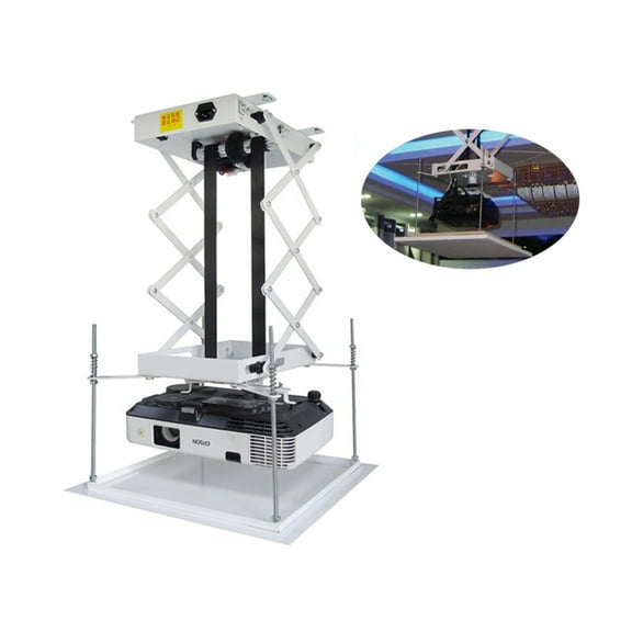70CM Projector Bracket Motorized Electric Lift Scissors Projector Ceiling Mount Metal With Wireless Remote 25w ,Security