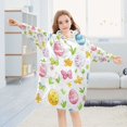 thumbnail image 5 of FORMRS Wearable Blanket Hoodie with Sleeves for Kids Cozy Flannel Sweatshirt, Colorful Easter Eggs, 5 of 7