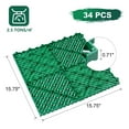 thumbnail image 3 of 0.71IN Thrick Garage Tiles Interlocking 15.8x15.8in 34PCS Large Drainage Tiles Flooring Cover for Pool Shower Bathroom Deck Patio Outdoor, Green, 3 of 12