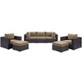 thumbnail image 3 of Modway Convene 7 Piece Outdoor Patio Sectional Set in Espresso Mocha, 3 of 5
