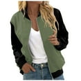 thumbnail image 1 of NLLSHGJ Manteau Brun Foncé Femme Automne et Hiver Mode Décontractée Veste à Manches Longues Imprimée avec Fermeture Éclair 4 Cardigans pour Femmes pour l'Automne Cardigan Gris Clair Femme, 1 of 5