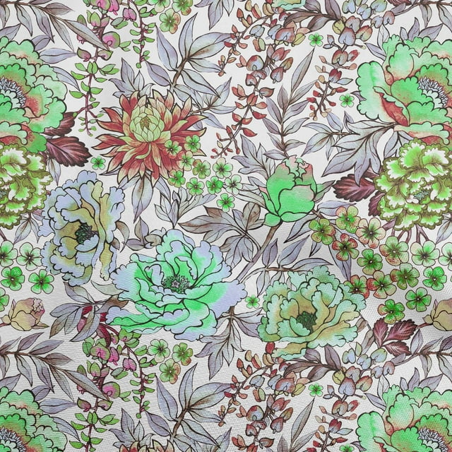 oneOone Cotton Poplin Red Fabric Florals Craft Projects Decor Fabric Printed By The Yard 42 Inch Wide