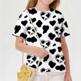 thumbnail image 6 of LYEAA Graphic T Shirts for Girls Crewneck Short Sleeve Basic Shirts Pullover Print Fall Casual Tops Black 13T, 6 of 8