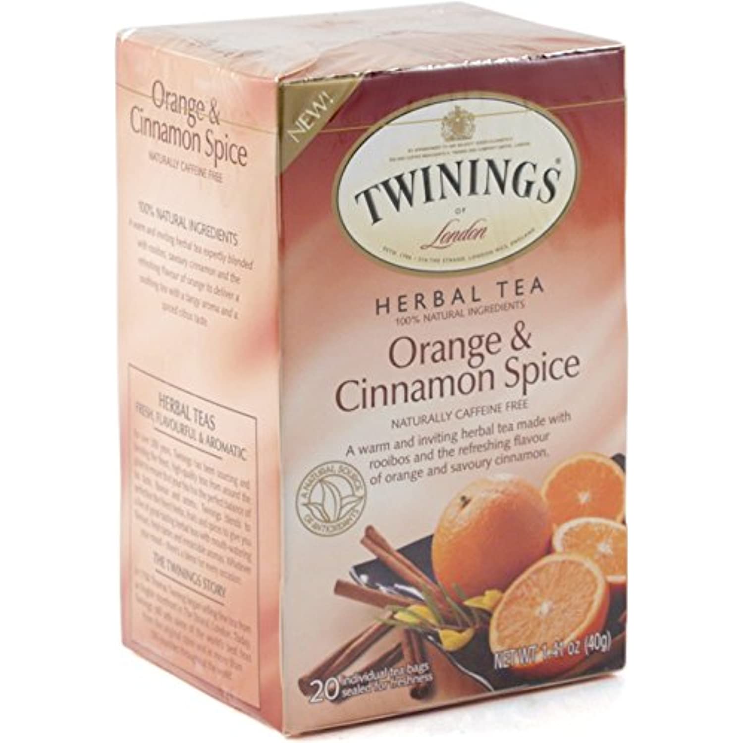 Twinings Orange And Cinnamon Spice Tea, 40 Count