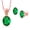Green||Green||Green, variant on 18K Rose Gold Plated Silver Green Nano Emerald and Red Created Ruby Pendant and Earrings Jewelry Set for Women (4.30 Cttw, Gemstone Birthstone, Oval 11X9MM and 8X6MM with 18 inch Silver Chain)