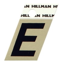 Hillman Group 840502 1.5 in. Black & Gold Glossy Aluminum Angle-Cut Adhesive Letter - E