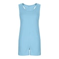 thumbnail image 5 of MKOSPLRT Jumpsuits for Girl Shorts 4-15 Years Scoop Neck Sleeveless Tank Top Romper Shorts Solid Racerback Wide Leg Jumpers with Pocket, 5 of 8