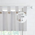 thumbnail image 4 of Linen Striped Tier Curtains with Solid Button Small Valance 54"x15" Rod Pocket Tailored One Panel Kitchen Curtain Cafe Curtain for Living Room, Bathroom, Kitchen Beige, 4 of 9