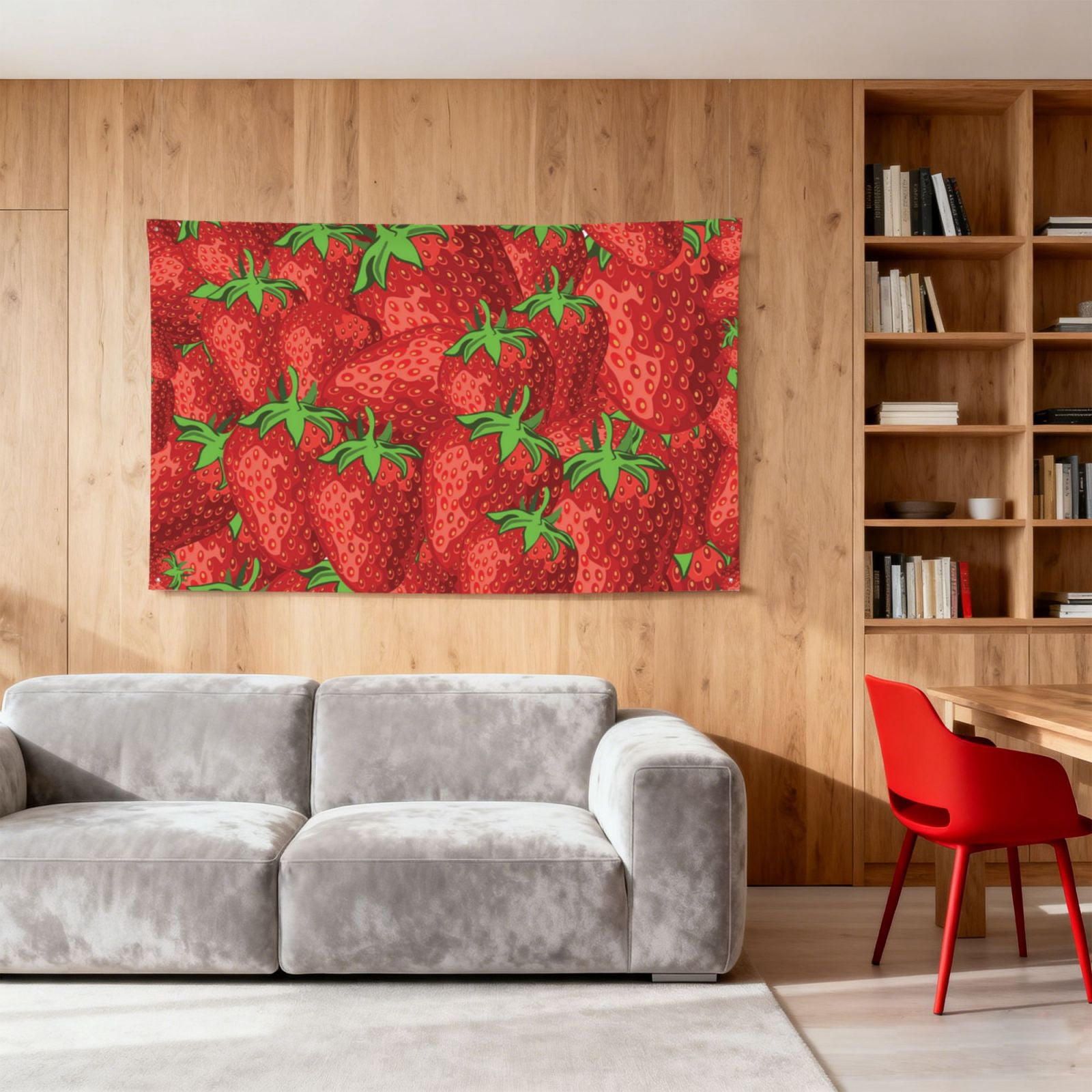 Strawberries Cute Strawberry Four Hole Decorated Banner Flag for Garden Yard Home Decoration Indoor Outdoor 4x6 Ft