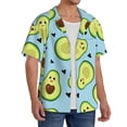 thumbnail image 2 of Goofa Avocado and Hearts Printed Men's Casual Short-sleeved Shirt,Lightweight Breathable Button-down,Summer Casual men's top,Versatile Fashion shirt-, 2 of 7