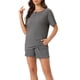thumbnail image 4 of Conjuntos de pijama de mujer INSPIRE CHIC, ropa de salón casual, pantalones cortos, camisetas con pantalones y bolsillos, 3XL gris, 4 of 6