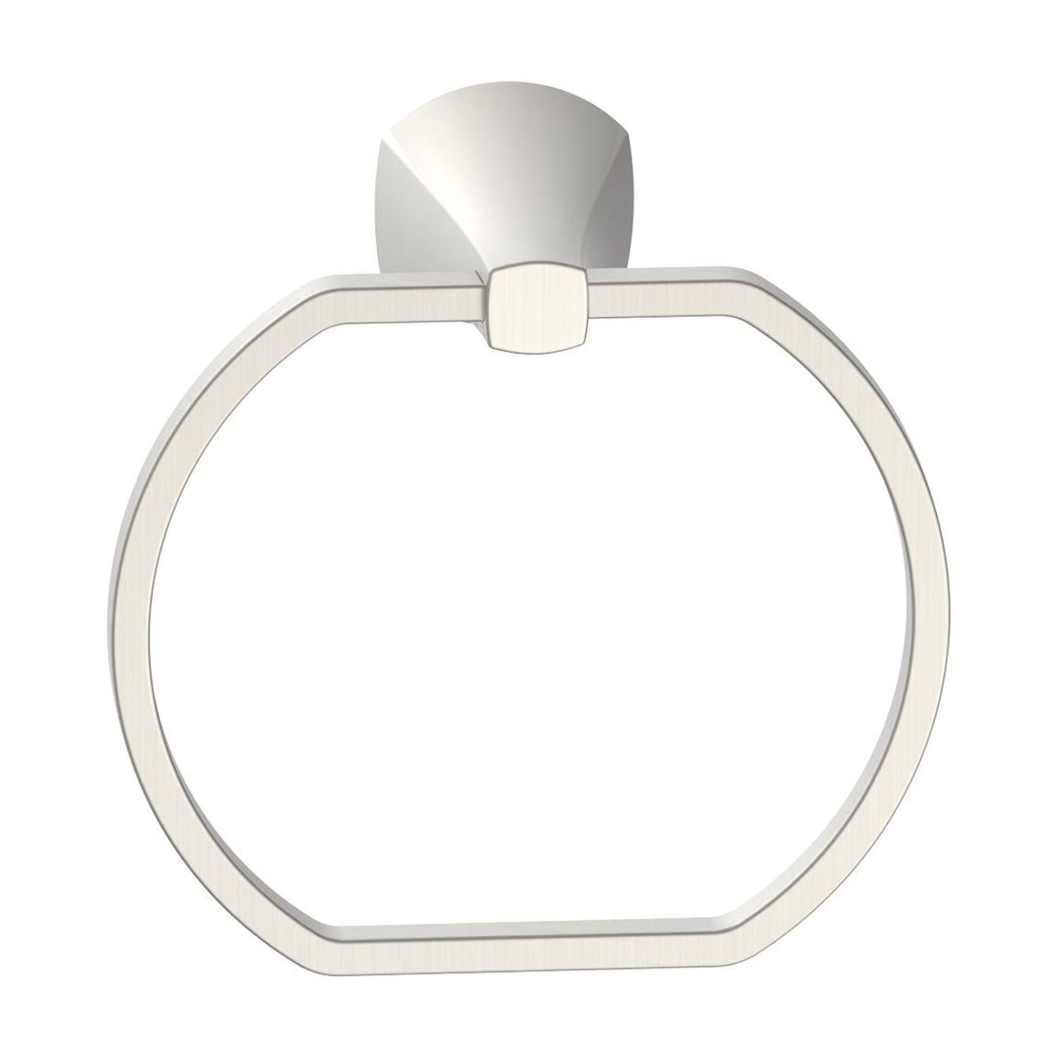 (4 pack) Better Homes & Gardens Simple Flare Wall Mount Towel Ring, Satin Nickel