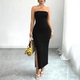 thumbnail image 5 of Bnwani Female Dresses,Womens Sundresses,Solid,Side Split,V-Neck,Sleeveless,Black,XL, 5 of 7