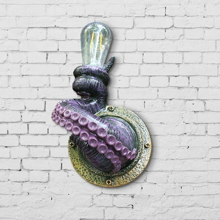 

LA TALUS Wall Sconce Light Octopus Tentacle Shape Realistic Resin Creative Animal LED Wall Aisle Lamp for Bar Purple
