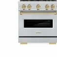 thumbnail image 2 of ZLINE Autograph Edition 30 in. 4.2 cu. ft. Classic Dual Fuel Range with 4 Burner Gas Cooktop and Electric Convection Oven in Stainless Steel with Champagne Bronze Accents (CDRZ-30-CB), 2 of 2