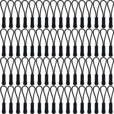 100 Pcs Black Zipper Pulls,Replacement Zipper Pull Tabs,Zipper Pull Cords for Clothes,Zipper Puller with Curved Non-Slip Teeth,Zipper Pull Extension for Backpacks,Luggage