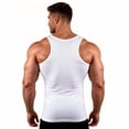 thumbnail image 3 of Men's Ribbed Tank Tops Gym Bodybuilding Workout Shirt Fitness Y-Back Muscle T Shirts XL, 3 of 6