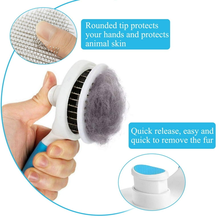 Cat Grooming Brush Self Cleaning Slicker Brushes for Dogs Cats