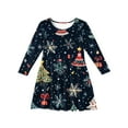 thumbnail image 4 of Drmagiyhm Girls Long Sleeve Skater Dress Size 10-12 Christmas Twirly Crew Neck Dress Chiffon Skater Dress Fall Cute Midi Dress 5-6 Years, 4 of 4