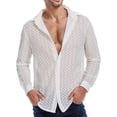 thumbnail image 1 of Camisas Para Hombre Manga Larga Negra Camisa de Hombre Camisa Estampada a la Moda para Hombre Camisa Suelta de Manga Larga de tamaño Camisa Informal para Hombre (White, S), 1 of 7