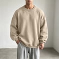 thumbnail image 2 of Yongwang Mens Long Sleeve Pullover Crew Neck Sweatshirt Basic Pullover Tops for Autumn Daily Outfit, 2 of 7