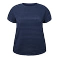 thumbnail image 4 of DARING DIVA Women's Plus Pointelle Knit Tops Casual Blouse 3X Navy Blue, 4 of 6